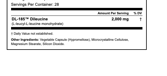 Información nutricional Peptide 185