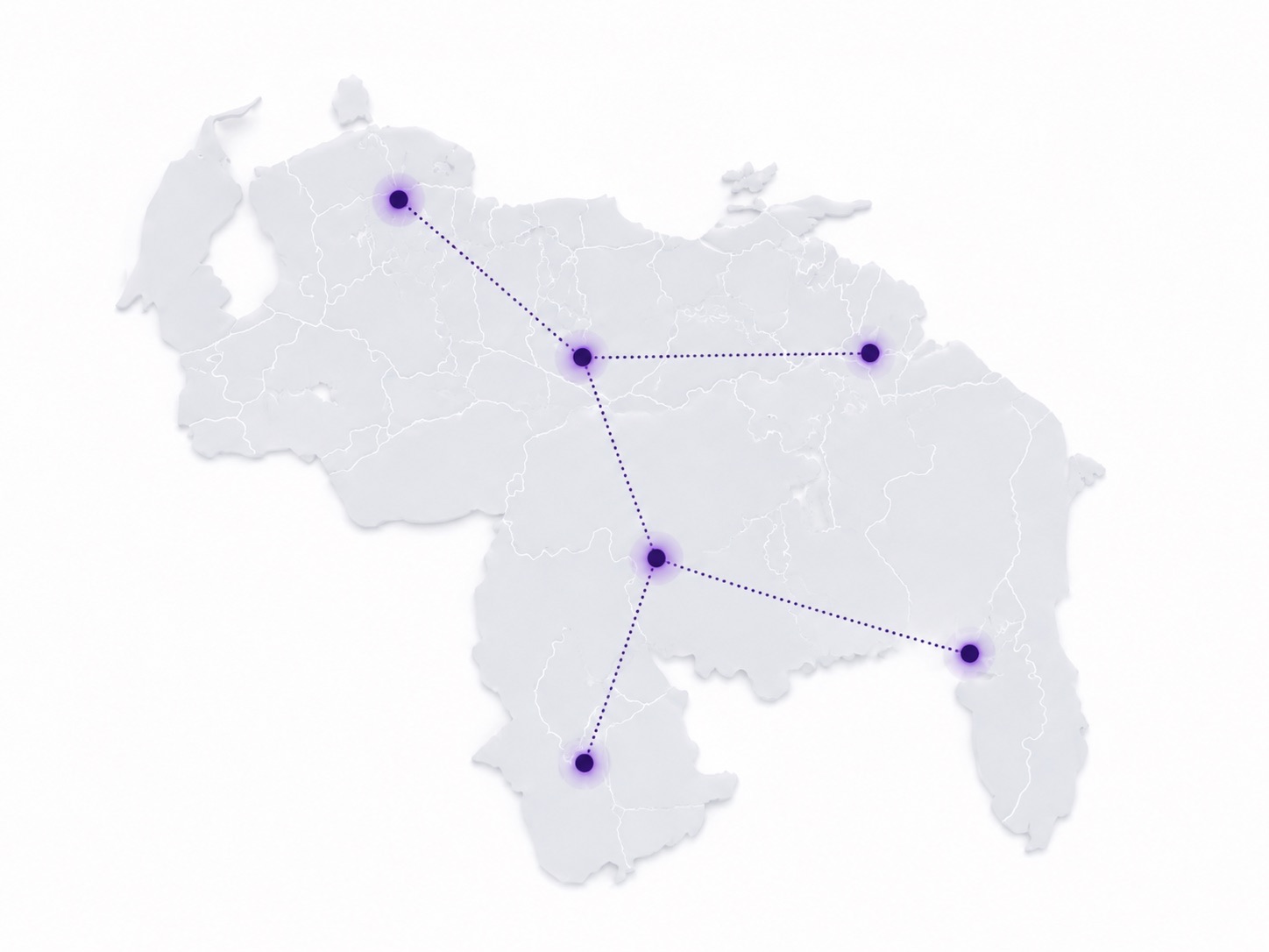 Mapa de cobertura de Grupo Fitcore: red de distribución mayorista de suplementos en Venezuela
